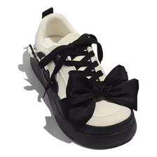 Zapatillas Deportivas En Blanco Y Negro Para Mujer, Zapatos