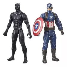 Kit Boneco Capitão América E Pantera Negra Titan Hero Hasbro