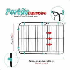 Portão Grade Expansivo Criança Ou Pet De 70 A 115 Cm Cor Preto