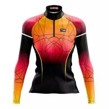 Camisa De Ciclismo Feminina Pro Tour Pôr Do Sol Com Bolsos