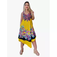 Vestido Feminino Indiano Alça Trapézio Plus Size-cod.1435