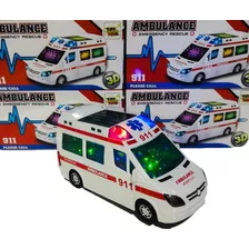 Brinquedo Ambulância Hospital 3d 20cm C/luz E Som De Sirene