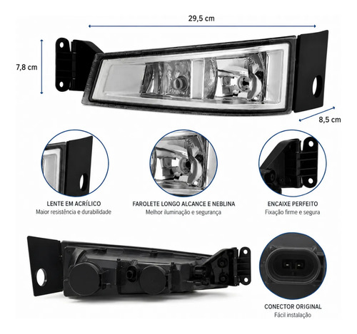 Farol De Milha 2 Focos Volvo Fh 2015 Lado Esquerdo Motorista Branco — foto 4