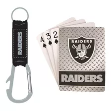 Set Oficial De Juego De Cartas Llavero Las Vegas Raiders Nfl