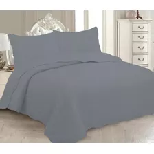 Kit Colcha Matelada Casal 240x220cm 3pç Jazmini Cobre Leito Jogo De Cama Cinza Sagrado