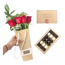 Box 6 Rosas Y 18 Bombones - (ramo De Flores) - Florería 24hr