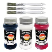 Kit 3 Tinta Couro Tenis Jordan Preto Branco Vermelho 100ml