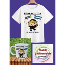 Remeras Egresados + Taza Personalizados. Pack X 10 Unidades