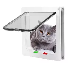 Puerta Para Gatos Y Perro Abatible Puerta Exterior Mascota Color Blanco