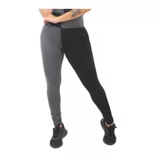 Calça Legging 2 Cores Mescla Com Preto