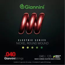 Encordado Giannini Geebrl-5 Electric Bass Nickel Rw 040-125