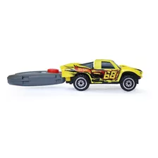 Carro Hot Wheels Com Chave Lançador Amarelo - Fun Divirta-se