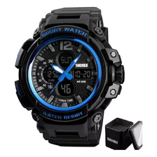 Reloj Deportivo Hombre Militar Cronometro/sumergible/ Correa Azul