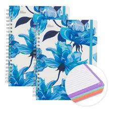 Cuaderno Profesional Universitario Floral 200h Pd 2 Pzas