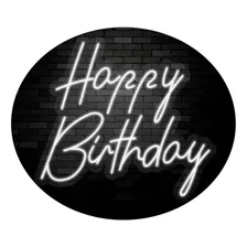 Placa Luminoso Neon De Led - Happy Birthday - 70x60cm