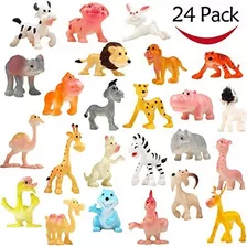 Cartoon Animal 24 Pack Mini Plastic Animales Salvajes Modelo