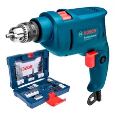 Furadeira Martelete Elétrica De 10mm Bosch Gsb 450re + Estojo X-line 41 Peças Bosch 450w + Acessório Com Caixa De Papelão 220v