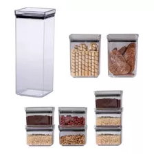 Kit 10 Pote Hermético Quadrado Alimento Organização Conjunto