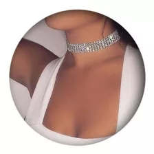 Gargantilha Chocker Brilho Chique Strass Delicado Moda T5737