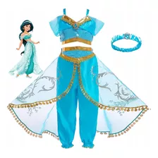 Fantasia Infantil Jasmine Odalisca Luxo Festa Aladdin Oferta