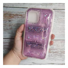 Funda Puffer Brillos Glitter Para iPhone 11 12 12promax 