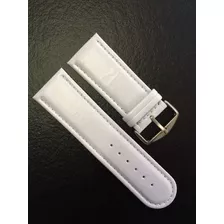 Pulseira Para Relogio Em Couro Legitimo 28 Mm Branco