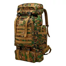 Mochila Camping Tática Milita Lona Trilha Camuflada Mochilão