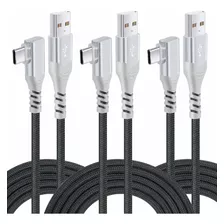 Cable Pofesun Usb A Usb C, 3 Cables/10 Pies/90 Grados