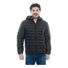 Jaqueta Puffer Acolchoada Com Capuz Removível Preto 2