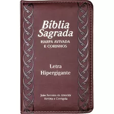 Bíblia Sagrada Lt Hipergrande Luxo Zíper Marrom Com Índice