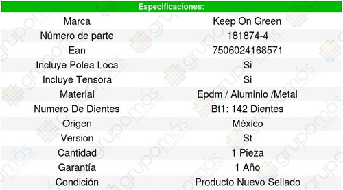 Kit Distribucion Banda Volvo C30 L5 2.5l 07/13 Kg 1347854 Foto 4