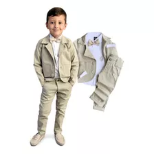 Terno Infantil Luxo Completo Blazer+ Camisa+ Calça+ Gravata