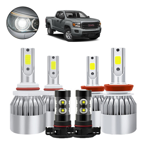 Para Gmc Kit De Luces Led 8000lm Luz Alta+baja+niebla Foto 10