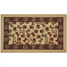 Pet Collection Huesos Y Patas Slip Mat Felpudo Beige Multico