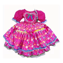 Vestido De Festa Junina Arraiá São Joao Pink Infantil Medio