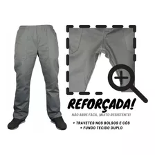 Calça Brim Pesado Reforçada Mecanica Marceneiro Cinza Preta 