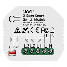 Interruptor Inteligente Wifi Tuya Módulo De 3 Canais Ms-104c