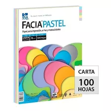 Papel Facia Pastel Mix Carta - Paquete Con 100 Hojas