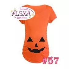 Playera Halloween Cara De Calabaza Maternidad Embarazo