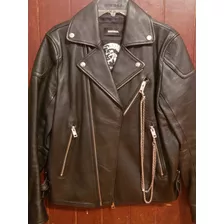 Chamarra Biker Piel Auténtica Cordero Diesel Talla M