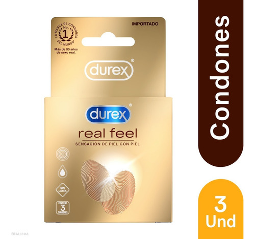 Condones Sin Latex Durex  Real Fee - Unidad a $1640