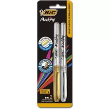 Pincel Marcador Permanente Marking 1.1mm Prata/ouro - Bic