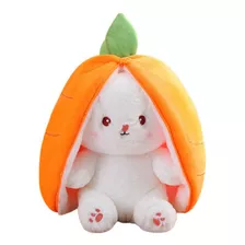 Conejo Zanahoria Reversible Peluche Kawai 35cm Color Naranja