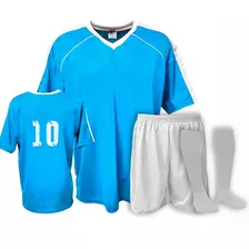 Kit Jogo 1 Camisa Numerada + 1 Calção + 1 Par Meião
