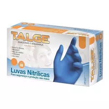 Luvas Descartáveis Antiderrapantes Talge Cor Azul Tamanho G De Nitrilo Em Kit De 10 X 100 Unidades 