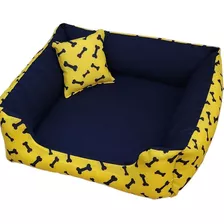 Cama Pra Cachorro Gato Caminha Pet De Cachorro 60x60 Cor Amarelo E Preto