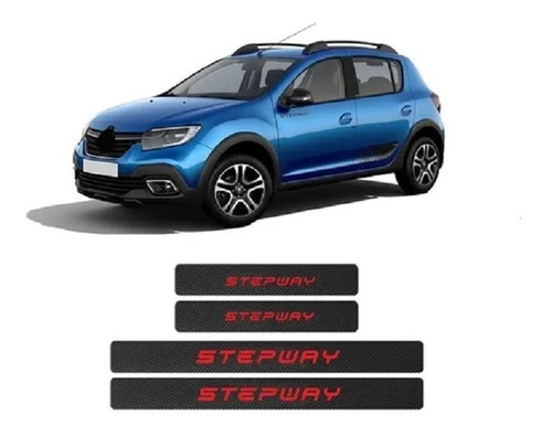 Sticker Cubre Estribos Fibra De Carbon Para Renault Stepway Foto 5