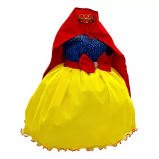 Vestido Branca De Neve 1 A 4 Anos Luxo Com Capa