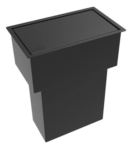 Lixeira Retangular Embutir Preta 5 L Para Bancada - Click Preto