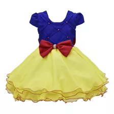 Vestido Fantasia Infantil Princesa Branca De Neve 